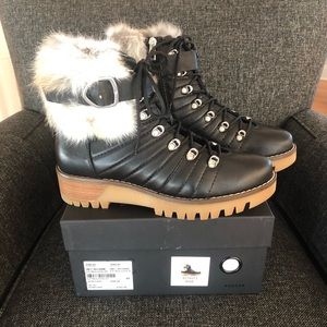 RARE - NWT! Rudsak Baie Leather Lace-Up Fur Boots